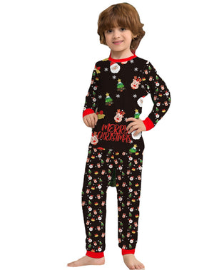 Family Matching Christmas Pajamas – Santa and Reindeer Print