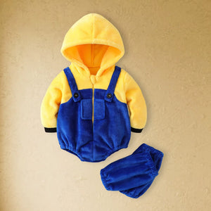 0-24Months Toddler Baby Animal Costume Fleece Long Sleeve Hooded Romper Leg Warmers Halloween Cosplay Bodysuit