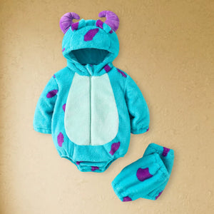 0-24Months Toddler Baby Animal Costume Fleece Long Sleeve Hooded Romper Leg Warmers Halloween Cosplay Bodysuit