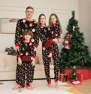Family Matching Christmas Pajamas – Santa and Reindeer Print