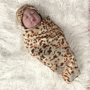 Baby Burrito Swaddle Wrap and Hat Set
