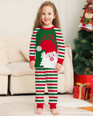 Family Matching Christmas Pajamas – Red Stripe Santa