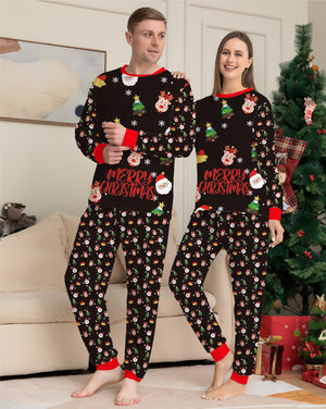Family Matching Christmas Pajamas – Santa and Reindeer Print
