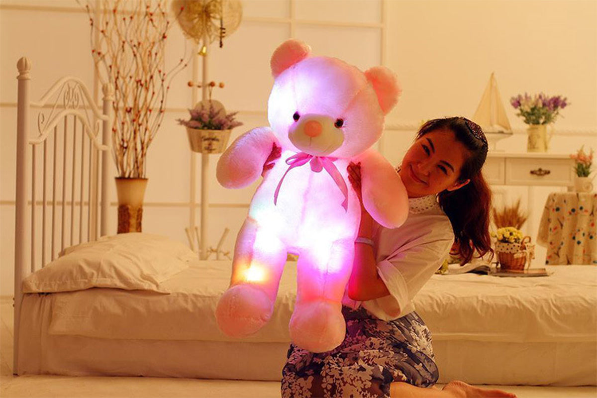 Glow Buddy LED Teddy Bear – Color-Changing Light-Up Plush