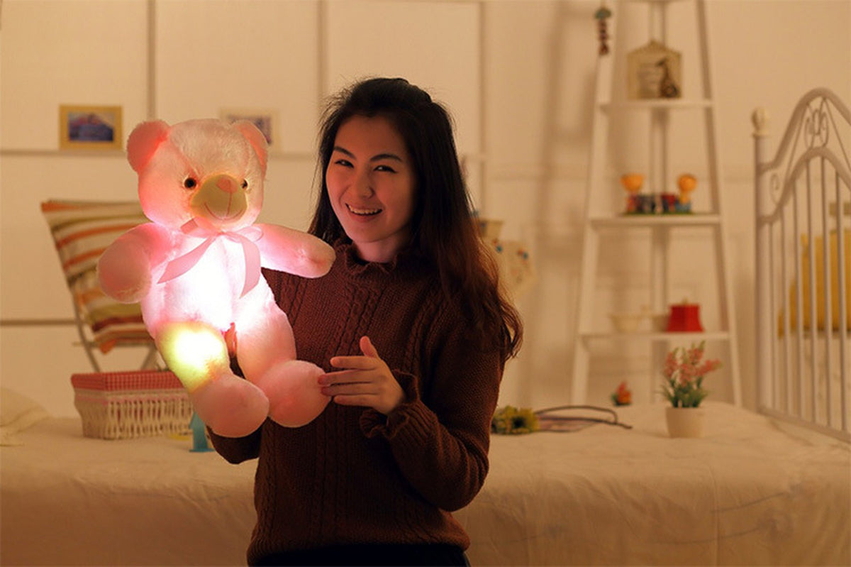 Glow Buddy LED Teddy Bear – Color-Changing Light-Up Plush