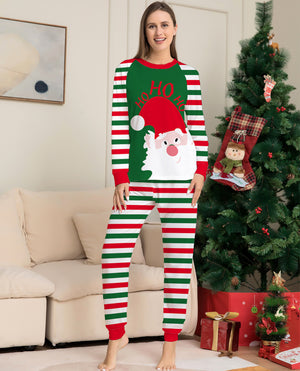 Family Matching Christmas Pajamas – Red Stripe Santa